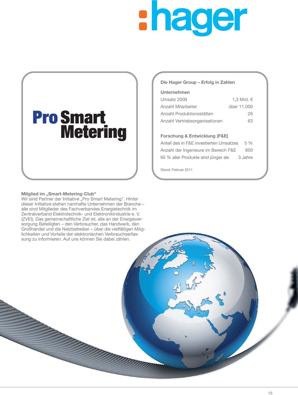Produkte sind jünger als 3 Jahre Stand: Februar 2011 Mitglied im Smart-Metering-Club Wir sind Partner der Initiative Pro Smart Metering.