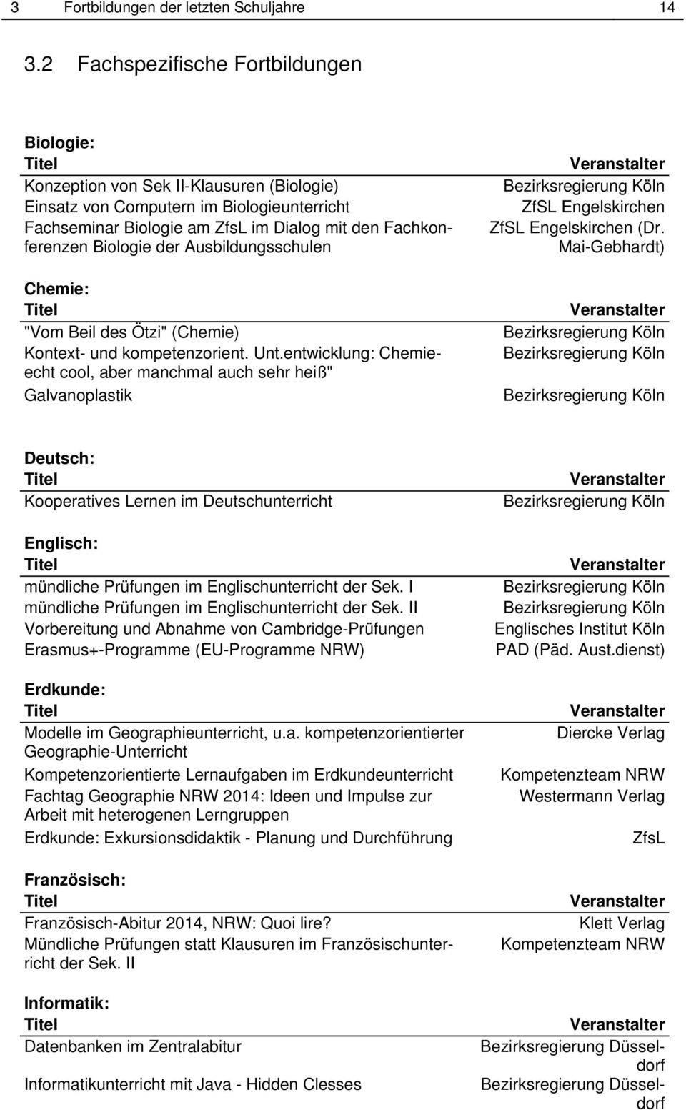 Biologie der Ausbildungsschulen Chemie: "Vom Beil des Ötzi" (Chemie) Kontext- und kompetenzorient. Unt.