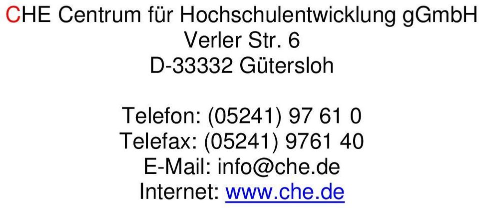 6 D-33332 Gütersloh Telefon: (05241) 97