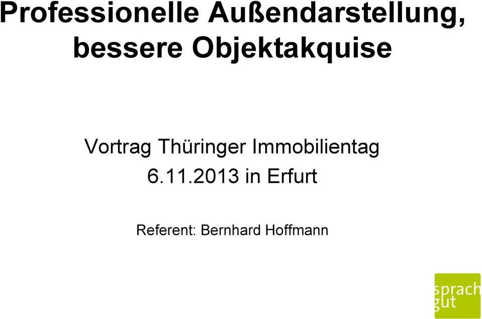 Thüringer Immobilientag 6.11.