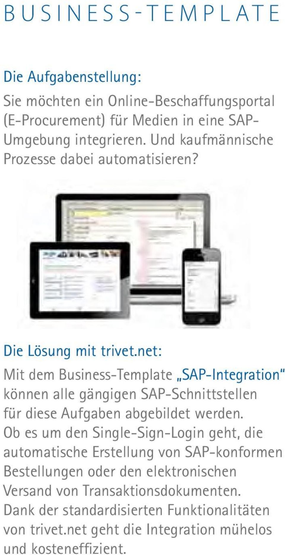 net: Mit dem Business-Template SAP-Integration können alle gängigen SAP-Schnittstellen für diese Aufgaben abgebildet werden.