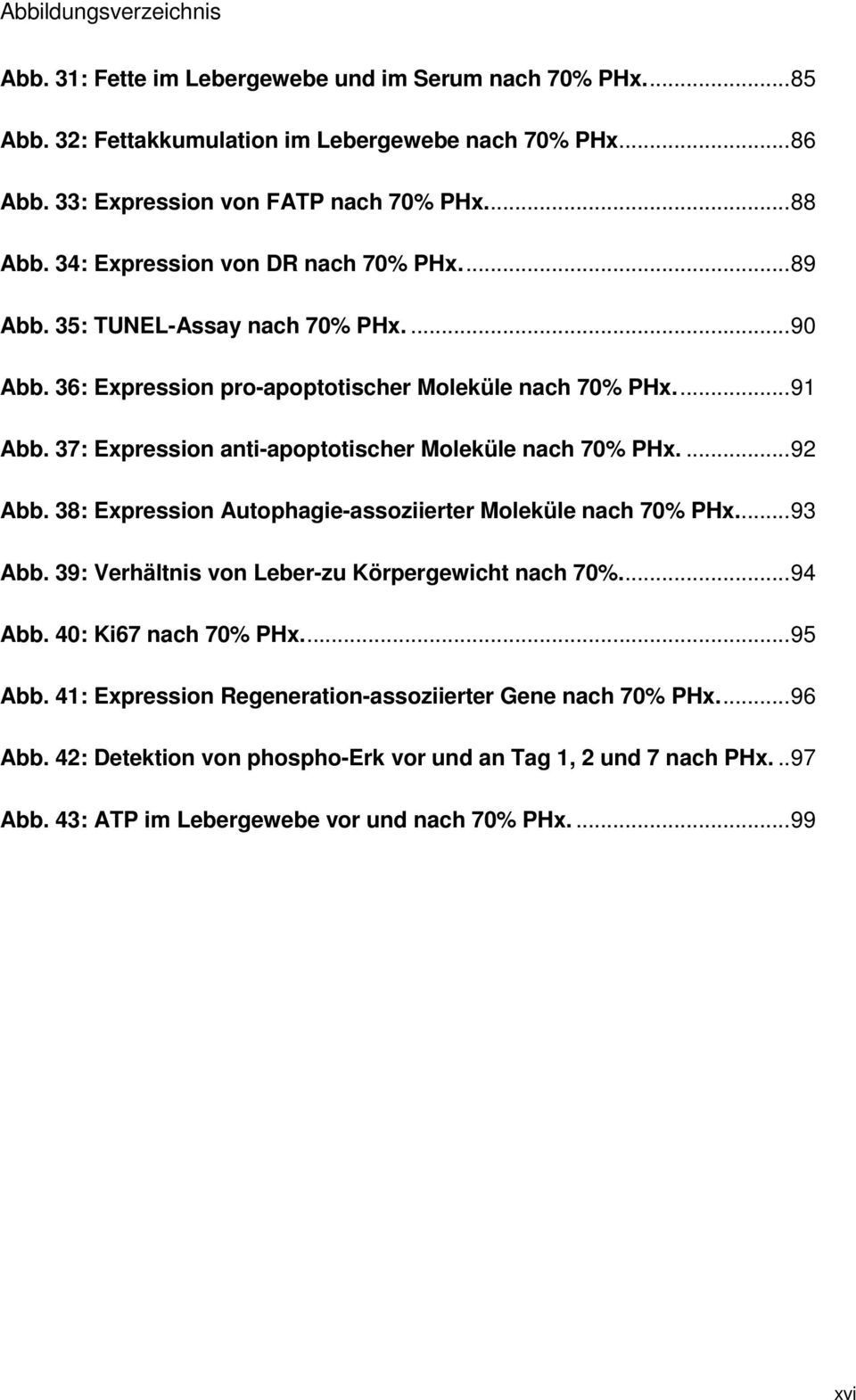 37: Expression anti-apoptotischer Moleküle nach 70% PHx.... 92 Abb. 38: Expression Autophagie-assoziierter Moleküle nach 70% PHx.... 93 Abb. 39: Verhältnis von Leber-zu Körpergewicht nach 70%.