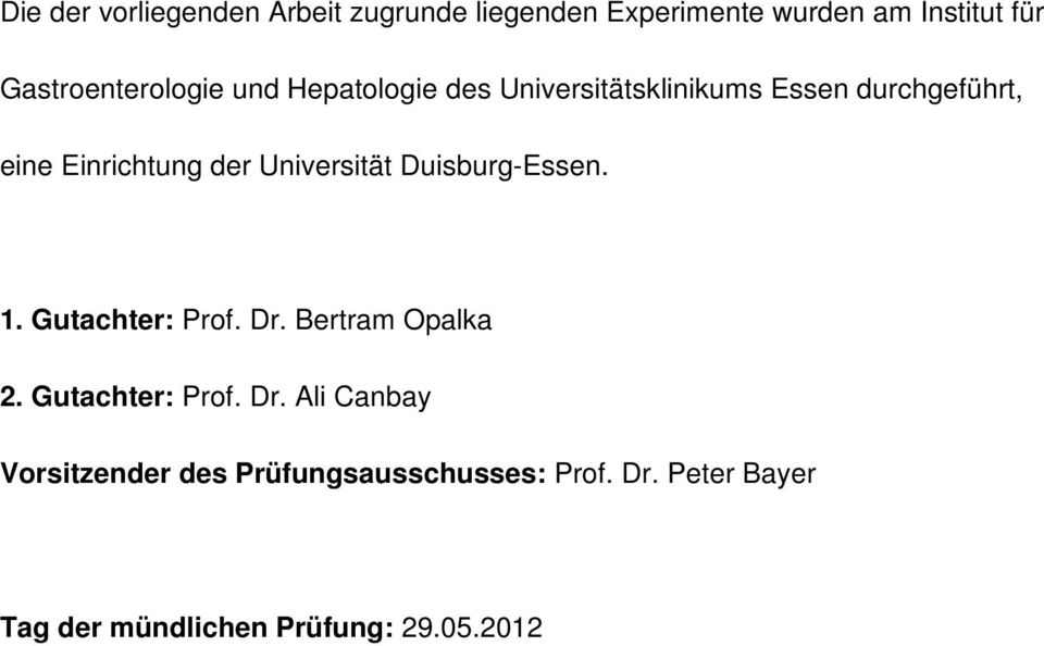 Einrichtung der Universität Duisburg-Essen. 1. Gutachter: Prof. Dr. Bertram Opalka 2.