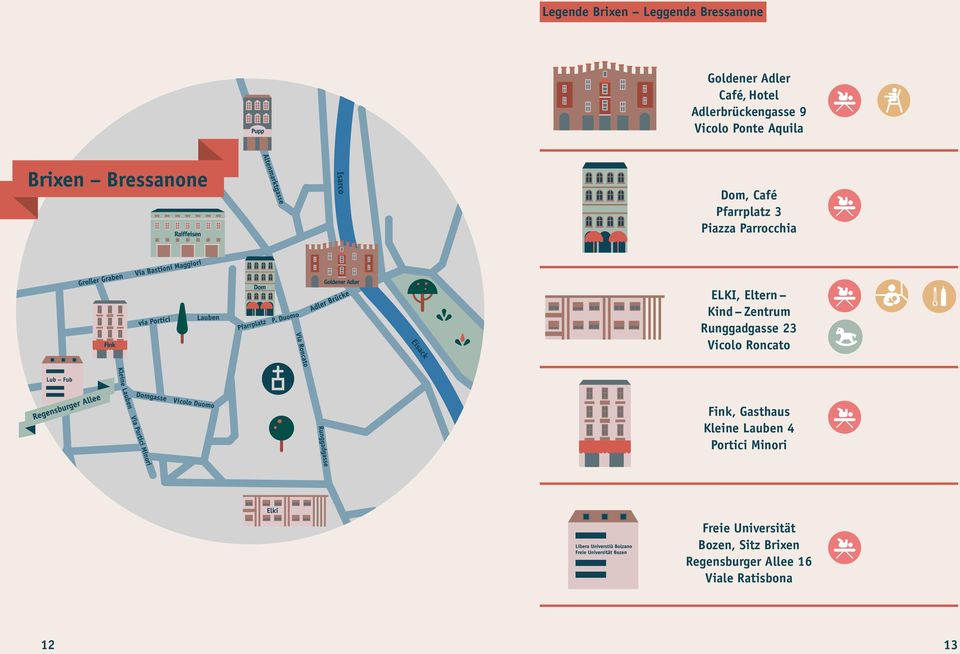 Zentrum Runggadgasse 23 Vicolo Roncato Fink, Gasthaus Kleine Lauben 4 Portici