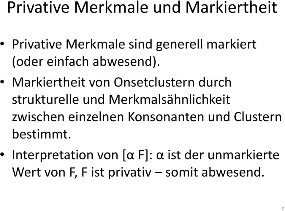 Markiertheit von Onsetclustern durch strukturelle und Merkmalsähnlichkeit