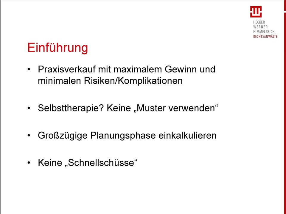 Selbsttherapie?