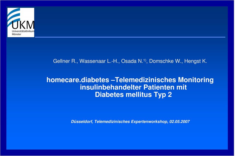 diabetes Telemedizinisches Monitoring insulinbehandelter