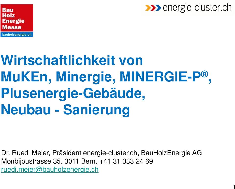 Ruedi Meier, Präsident energie-cluster.