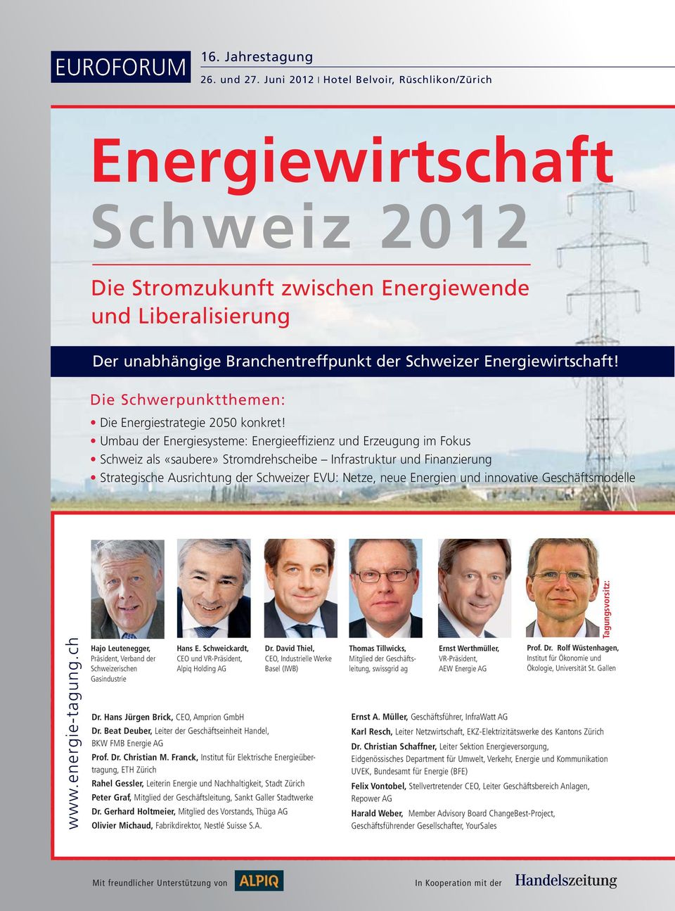 Die Schwerpunktthemen: Die Energiestrategie 2050 konkret!
