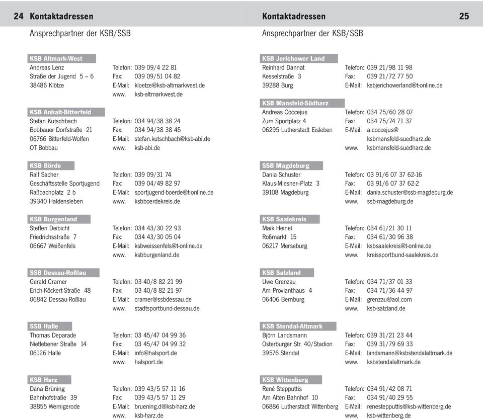 kutschbach@ksb-abi.de OT Bobbau www. ksb-abi.de KSB Börde Ralf Sacher Telefon: 039 09/31 74 Geschäftsstelle Sportjugend Fax: 039 04/49 82 97 Raßbachplatz 2 b E-Mail: sportjugend-boerde@t-online.