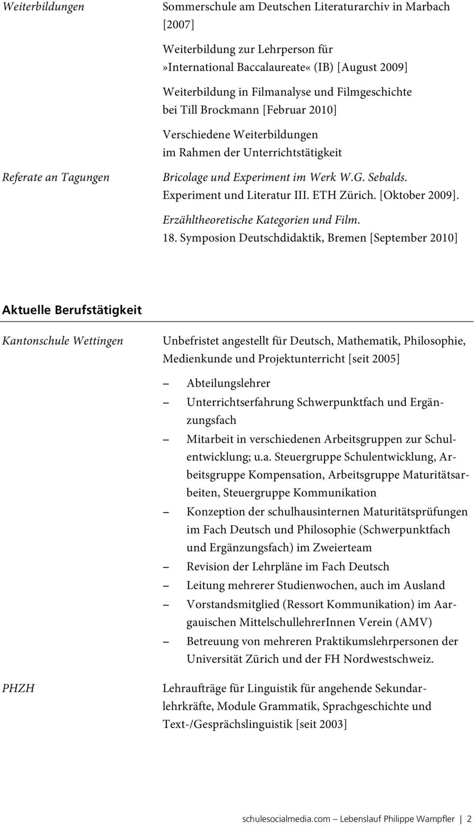 Experiment und Literatur III. ETH Zürich. [Oktober 2009]. Erzähltheoretische Kategorien und Film. 18.