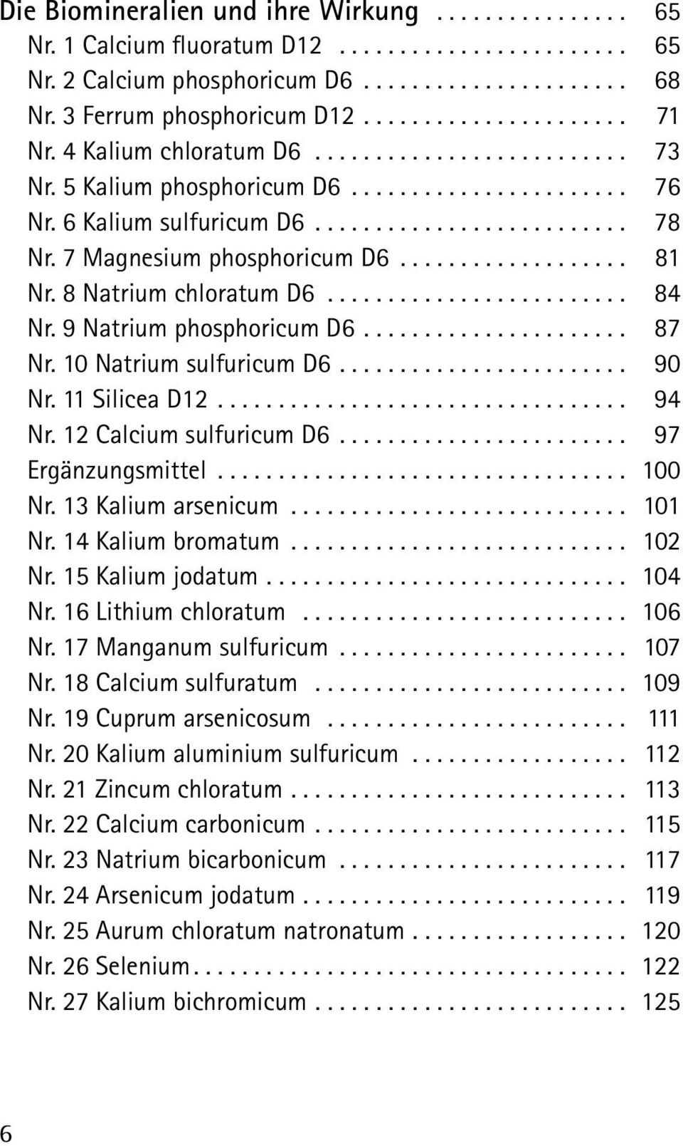7 Magnesium phosphoricum D6................... 81 Nr. 8 Natrium chloratum D6......................... 84 Nr. 9 Natrium phosphoricum D6...................... 87 Nr. 10 Natrium sulfuricum D6........................ 90 Nr.