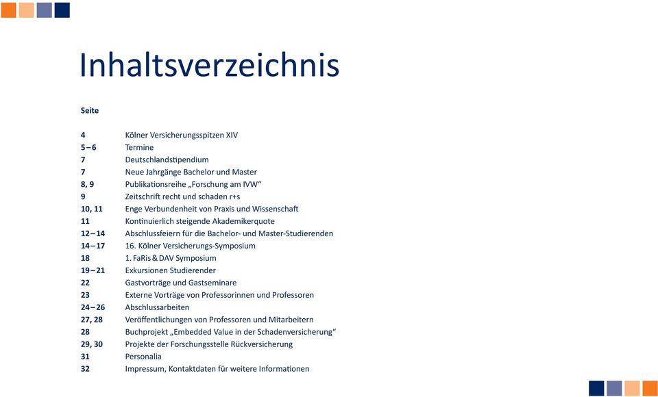 Master-Studierenden 16. Kölner Versicherungs-Symposium 1.