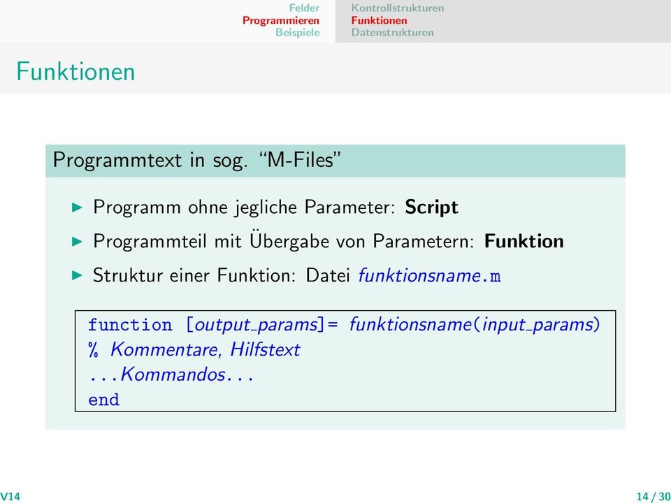 M-Files Programm ohne jegliche Parameter: Script Programmteil mit Übergabe von
