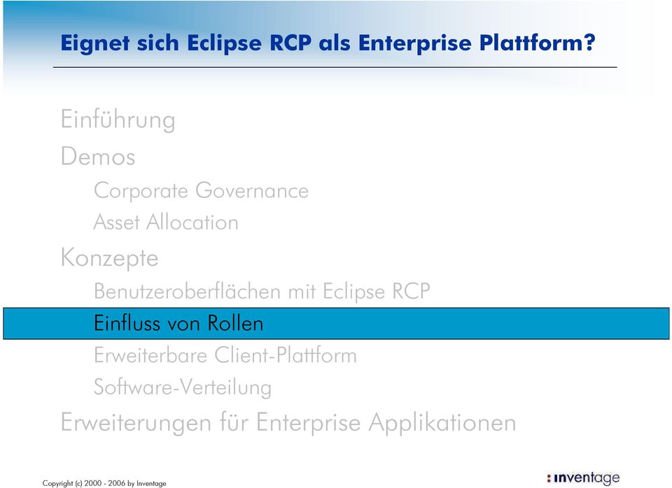 Benutzeroberflächen mit Eclipse RCP Einfluss von Rollen