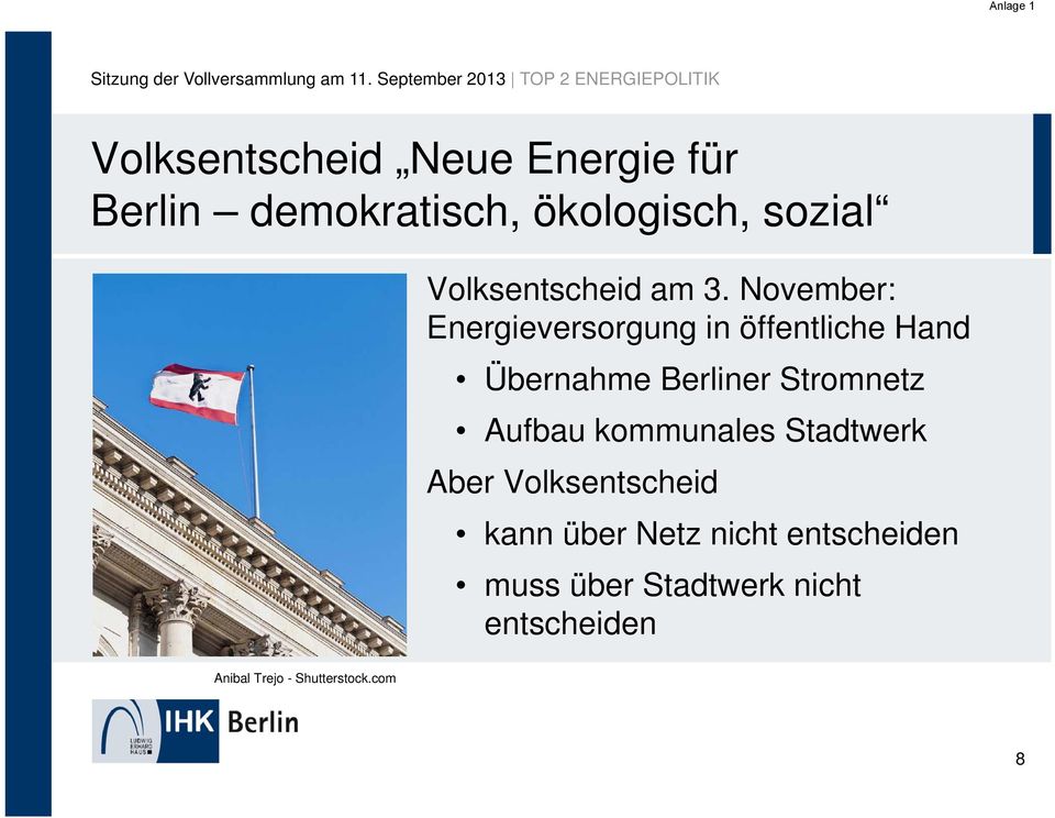 November: Energieversorgung in öffentliche Hand Übernahme Berliner Stromnetz