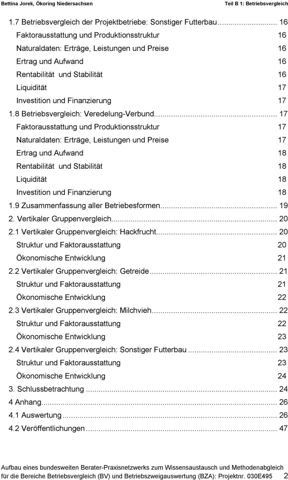 8 Betriebsvergleich: Veredelung-Verbund.