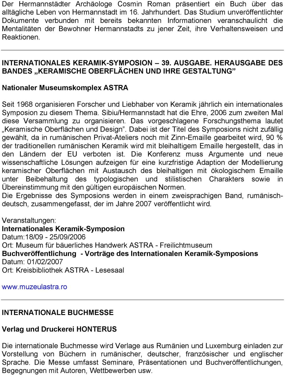 INTERNATIONALES KERAMIK-SYMPOSION 39. AUSGABE.