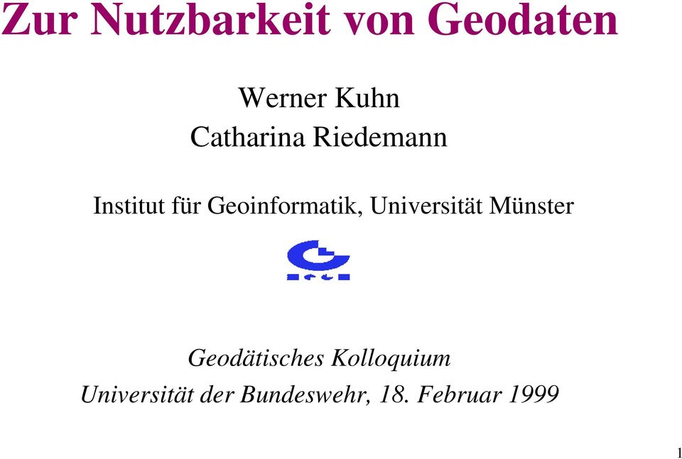 Geoinformatik, Universität Münster