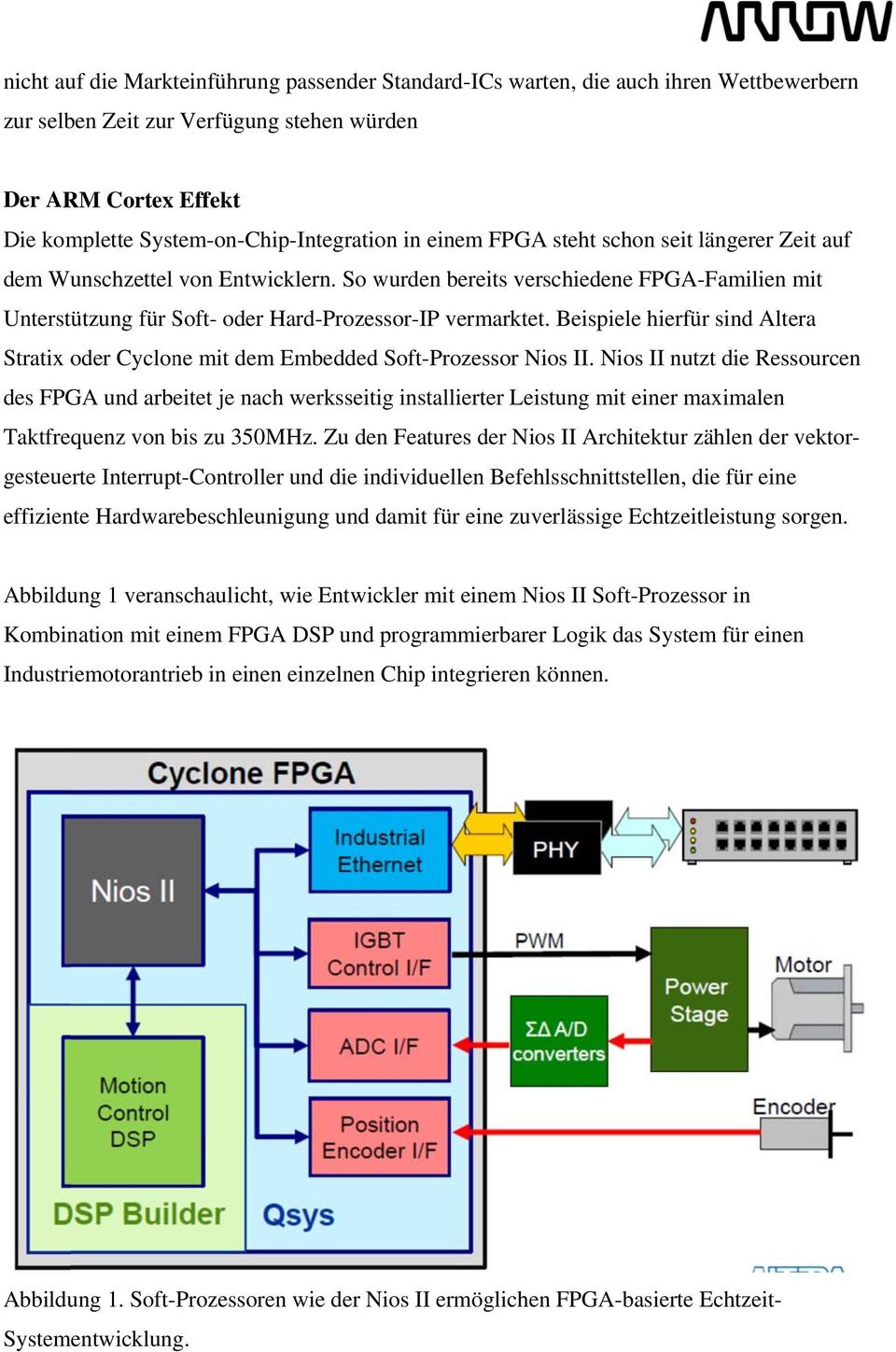 Beispiele hierfür sind Altera Stratix oder Cyclone mit dem Embedded Soft-Prozessor Nios II.