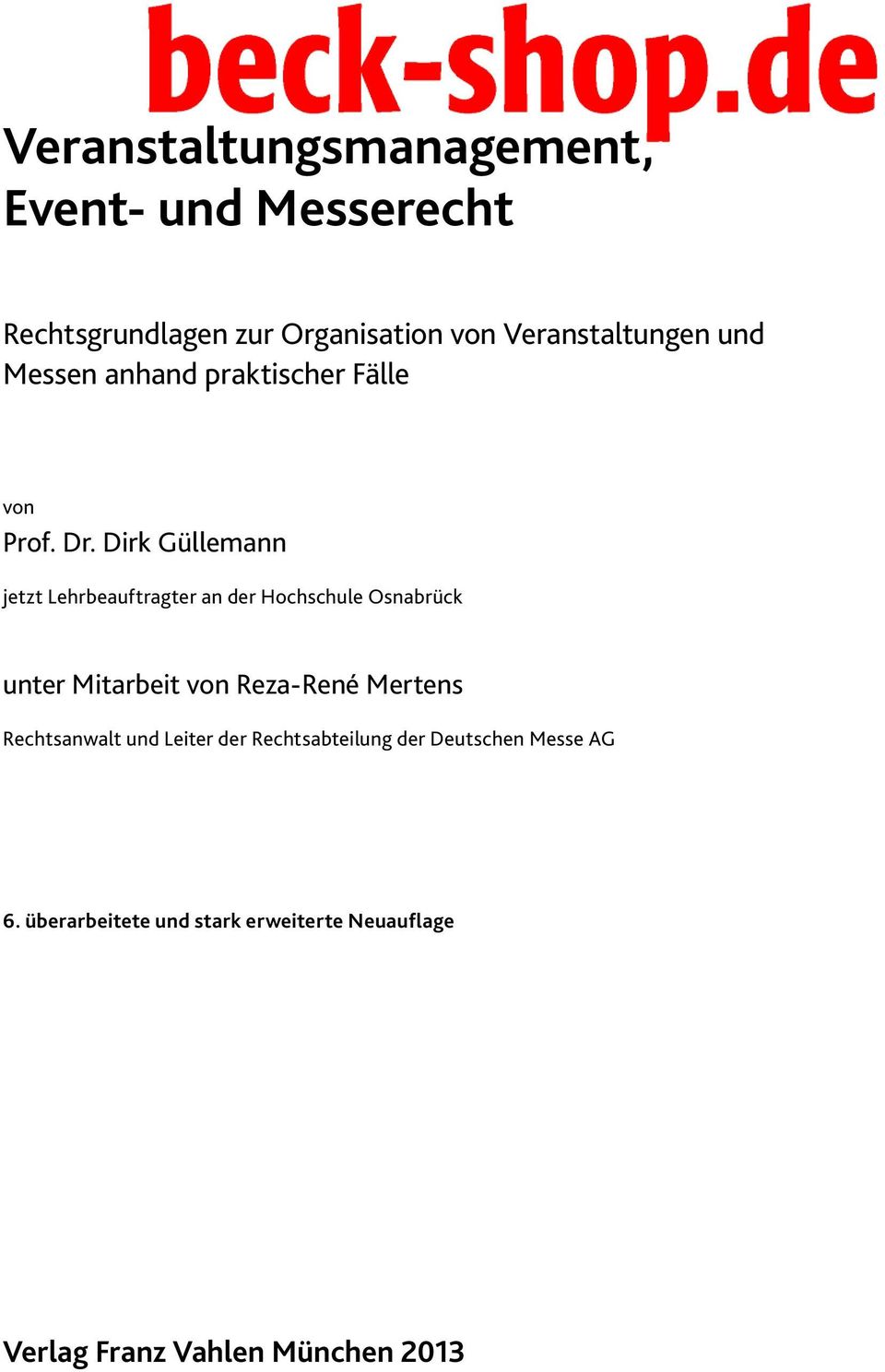 Dirk Güllemann jetzt Lehrbeauftragter an der Hochschule Osnabrück unter Mitarbeit von Reza-René