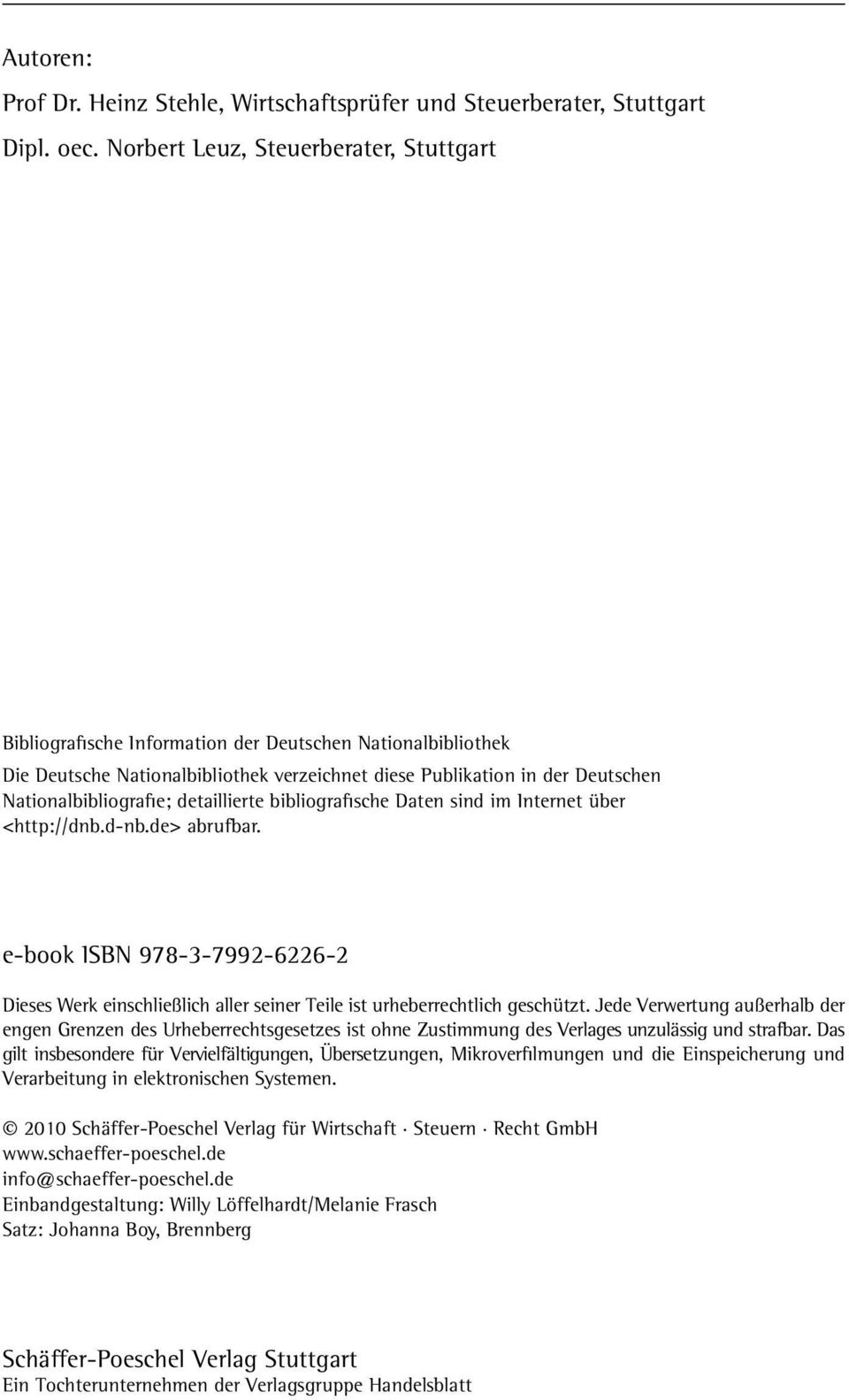 Nationalbibliografie; detaillierte bibliografische Daten sind im Internet über <http://dnb.d-nb.de> abrufbar.