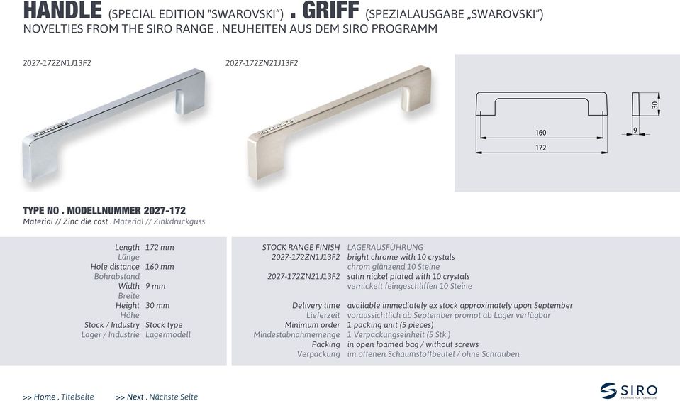 Material // Zinkdruckguss 172 mm 160 mm 9 mm 30 mm 2027-172ZN1J13F2 2027-172ZN21J13F2