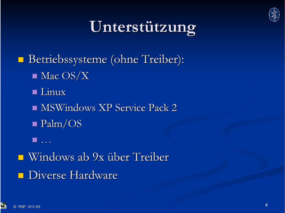 XP Service Pack 2 Palm/OS Windows