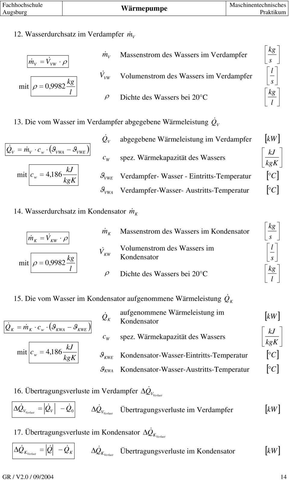 Wärmekaazität de Waer ϑwe erdamfer- Waer - Eintritt-Temeratur [ C] ϑ erdamfer-waer- Autritt-Temeratur [ C] WA 4.