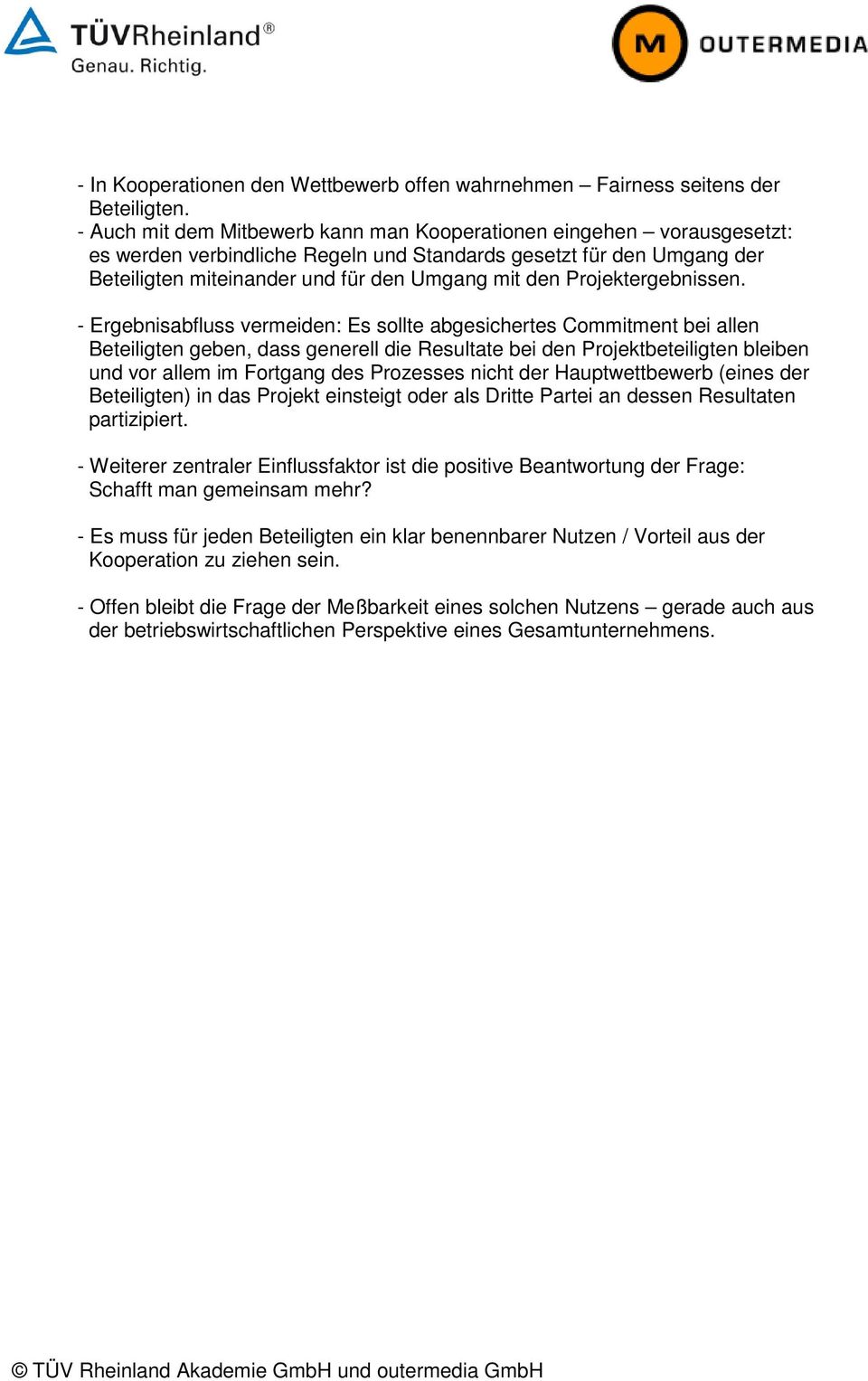 Projektergebnissen.