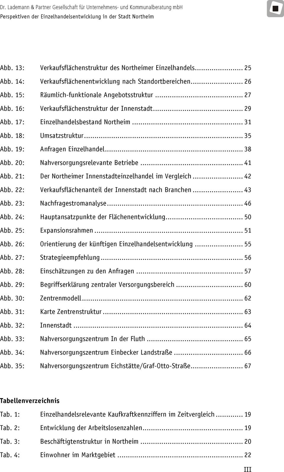 20: Nahversorgungsrelevante Betriebe... 41 Abb. 21: Der Northeimer Innenstadteinzelhandel im Vergleich... 42 Abb. 22: Verkaufsflächenanteil der Innenstadt nach Branchen... 43 Abb.