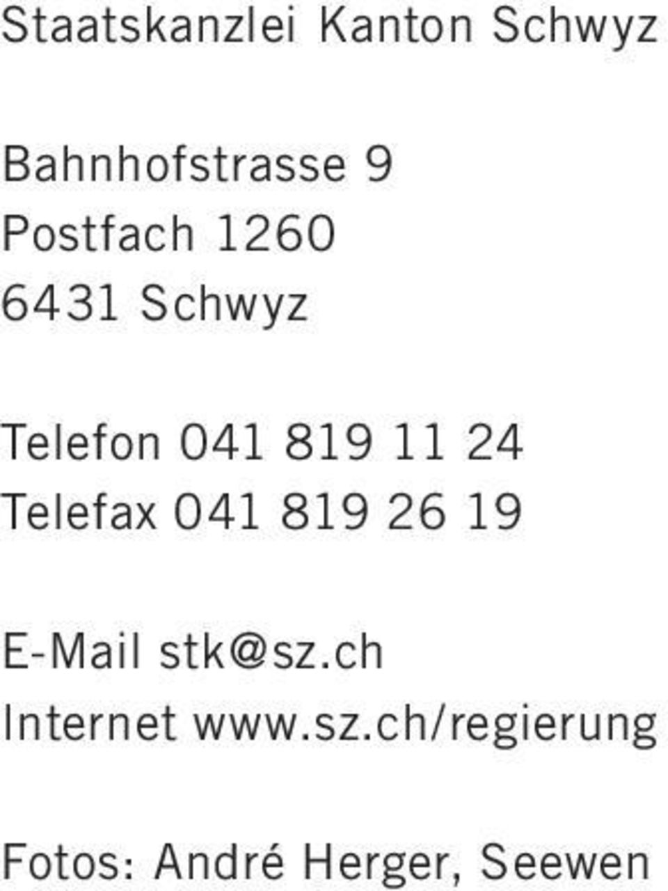 24 Telefax 041 819 26 19 E-Mail stk@sz.