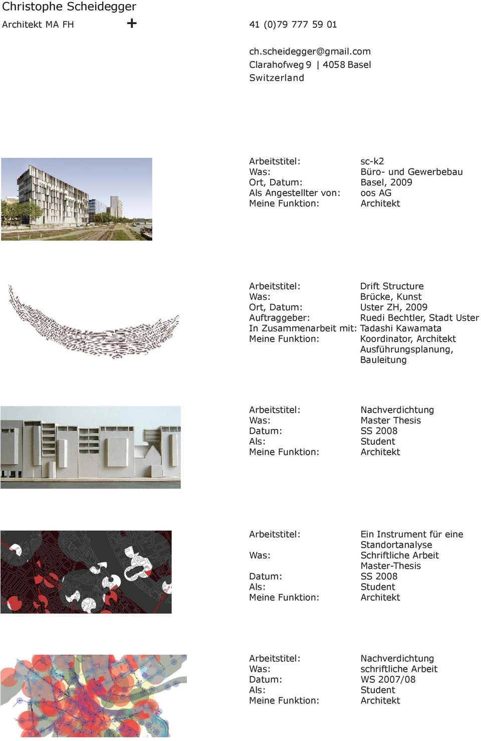 Ausführungsplanung, Bauleitung Nachverdichtung Master Thesis SS 2008 Ein Instrument für