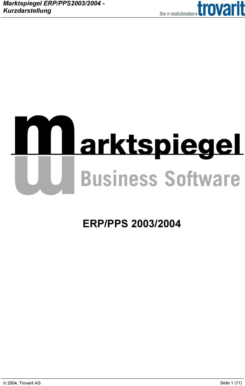 Kurzdarstellung ERP/PPS