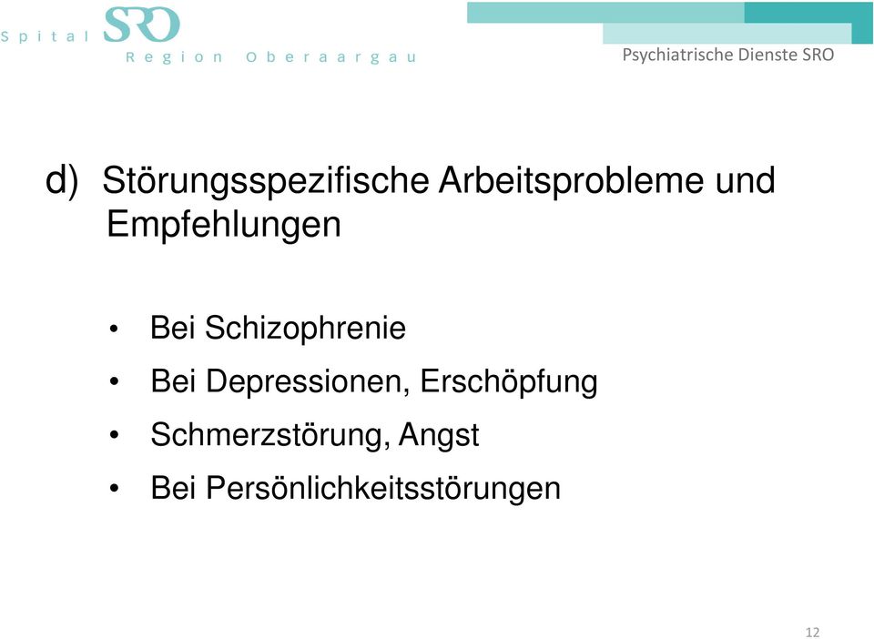 Depressionen, Erschöpfung