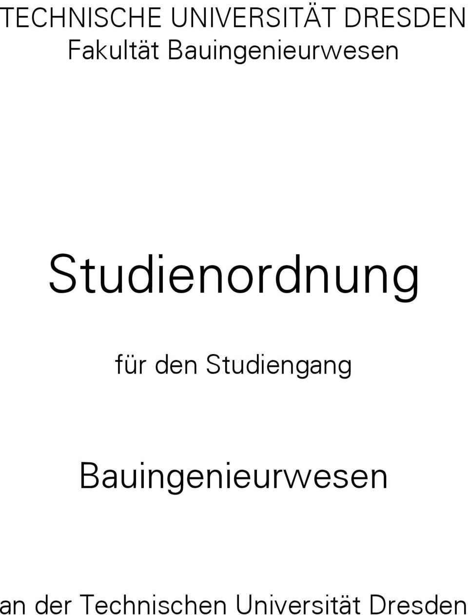 Studienordnung für den Studiengang