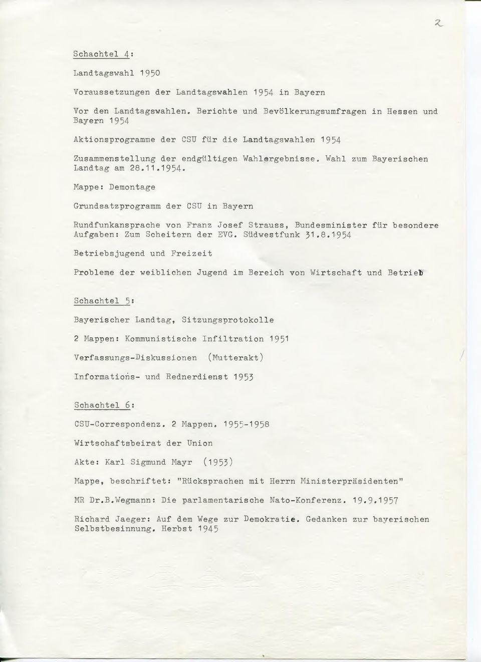 1954 Zusammenstellung der endgültigen Wahlergebnisse. Wahl zum Bayerischen Landtag am 28.