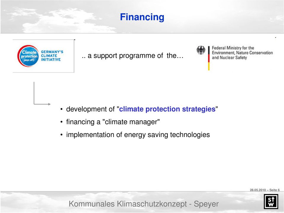 "climate protection strategies" financing a