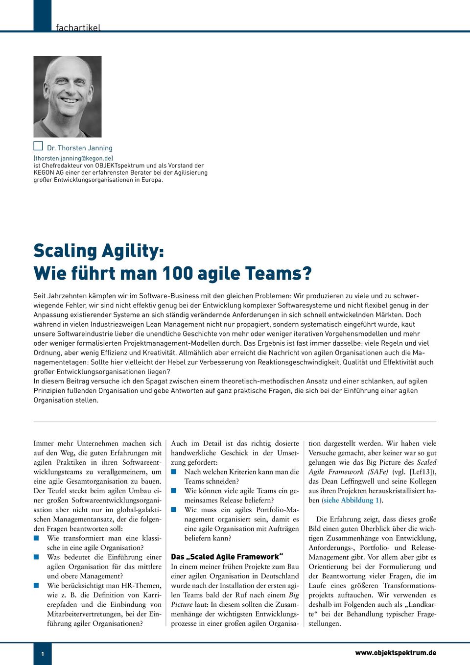 Scaling Agility: Wie führt man 100 agile Teams?