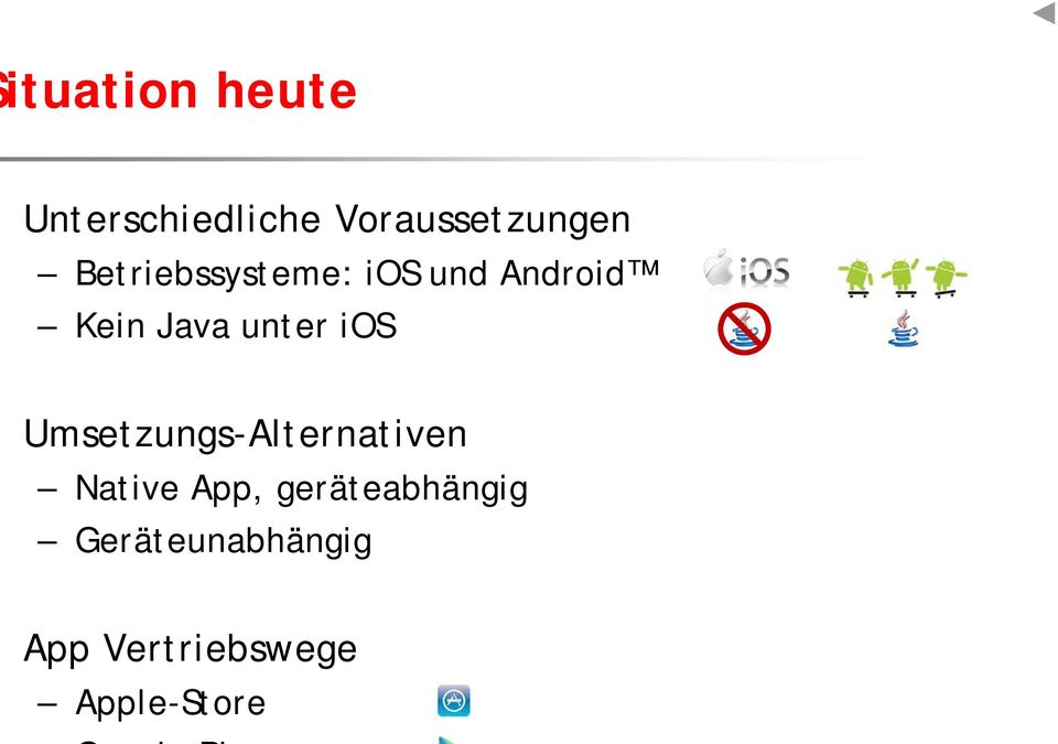 ios Umsetzungs-Alternativen Native App,