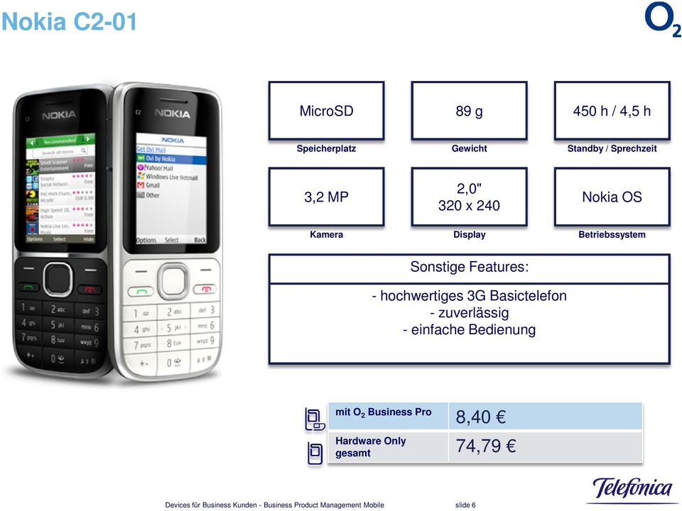 hochwertiges 3G Basictelefon - zuverlässig - einfache Bedienung mit O 2