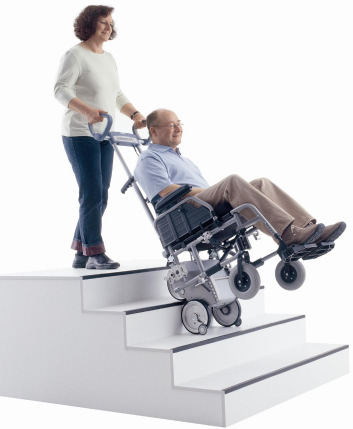 Treppensteiggerät SCALAMOBIL /Alber Mobiler Treppensteiger für Rollstühle Treppensteiger zum mühelosen überwinden von Treppen Steigt mit einer Batterieladung bis zu 300 Stufen Geeignet für ein max.