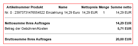 Dann wählen Sie Deutschland aus der Liste aus Klicken Sie auf Dann haben Sie folgende Zahlungs-Möglichkeiten: Zahlen Sie z.b. 10 Euro ein.