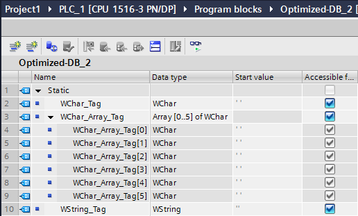 Variablen - Erweiterte Datentypunterstützung Neue elementare Datentypen Neue Zeichen-bezogene Datentypen Interner HMI-Datentyp WString (Unicode) PLC-Datentypen WChar, Array of WChar, WString