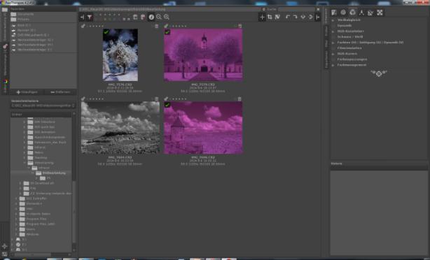 Die weitere Bearbeitung erfolgt nun in Raw Therapee oder klassisch mit Photoshop Photoshop-elements im RGB modus 6.