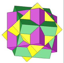 D) Würfel und Oktaeder (zentrische Ähnlichkeit) Aufgabe: Das links abgebildete, aus einem Würfel und einem Oktaeder zusammengesetzte Objekt (vgl. "Sterne" von M.C.