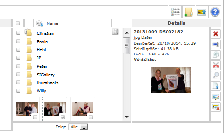 Bilder- und Video-Manager Zusatzfunktionen Neues Verzeichnis