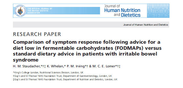 2011 J Hum Nutr Diet, 24, pp. 487 495 487 fodmaps advice > < standard advice satisfaction with their symptome response: 76 % > < 54% (P = < 0.