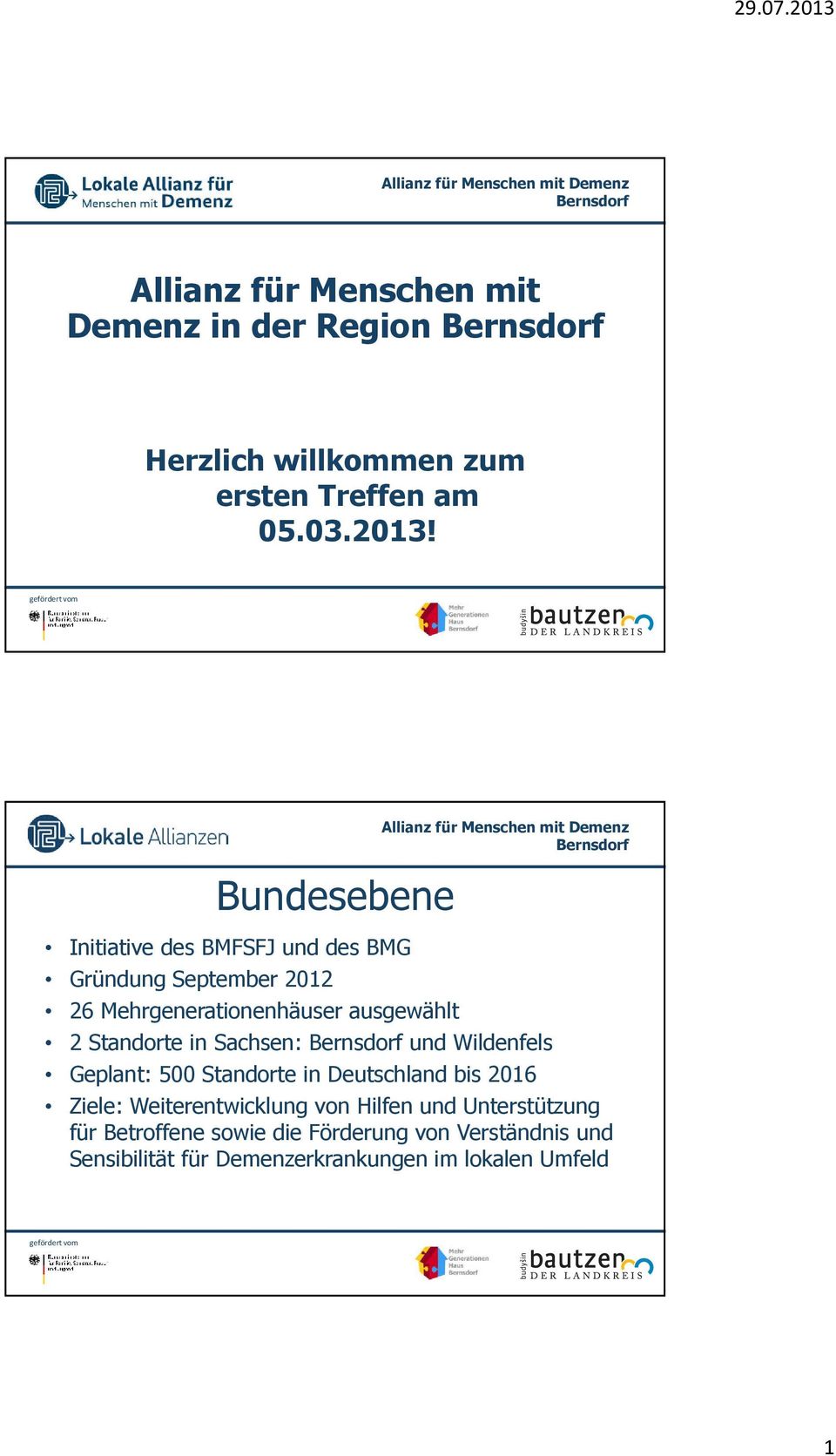 Standorte in Sachsen: und Wildenfels Geplant: 500 Standorte in Deutschland bis 2016 Ziele: Weiterentwicklung von