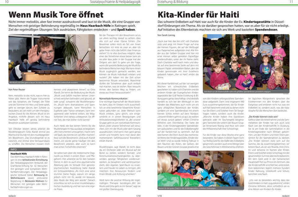 Kita-Kinder für Haiti Das schwere Erdbeben auf Haiti war auch für die Kinder der Ev. Kindertagesstätte in Düsseldorf-Einbrungen ein Thema.